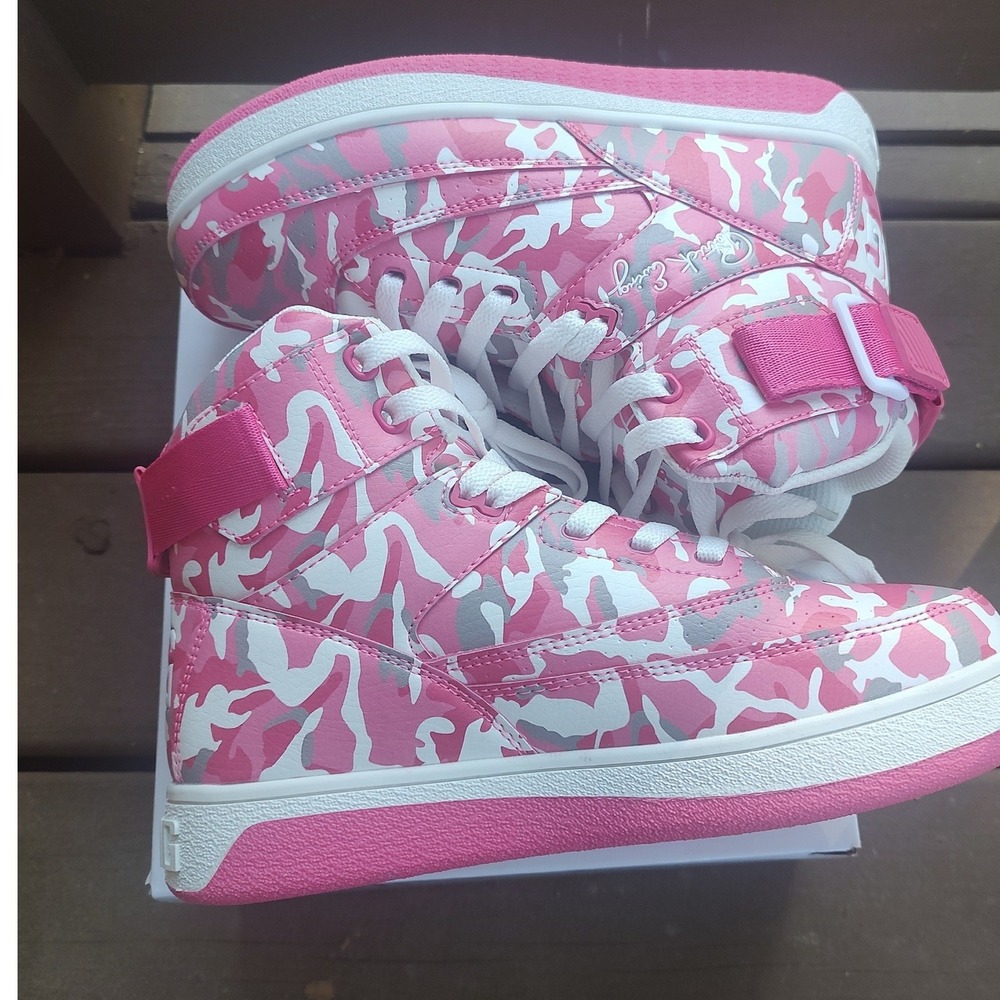 Ewing Athletics 33 HI Womens Pink Camo High Top Basketball Sneakers Retro Shoes - Picture 4 of 7